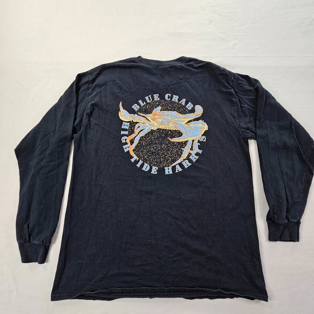 High Tide Harry's Orlando FL Black Long Sleeve Cotton T-Shirt Men's L